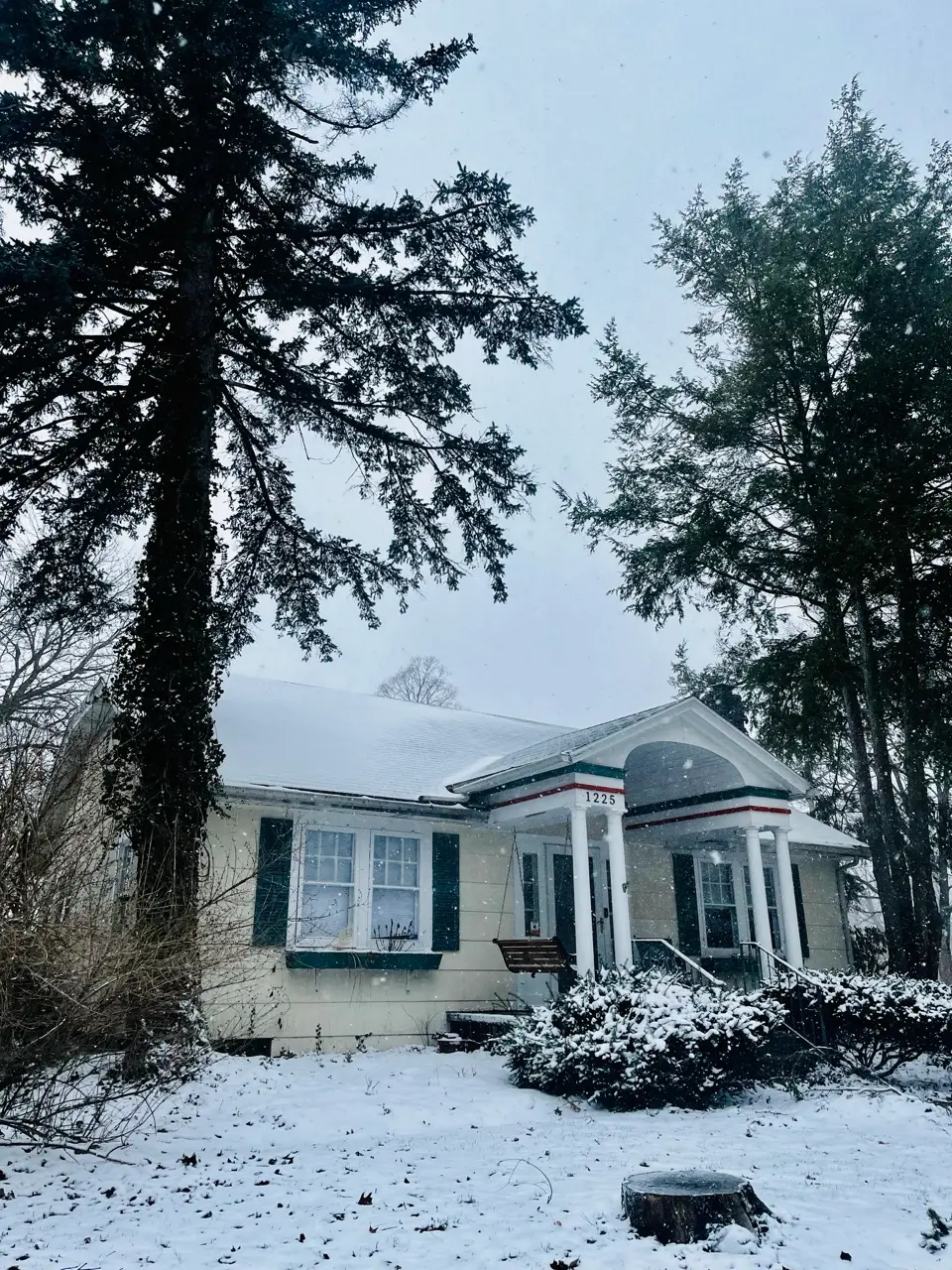 A snow covered home
